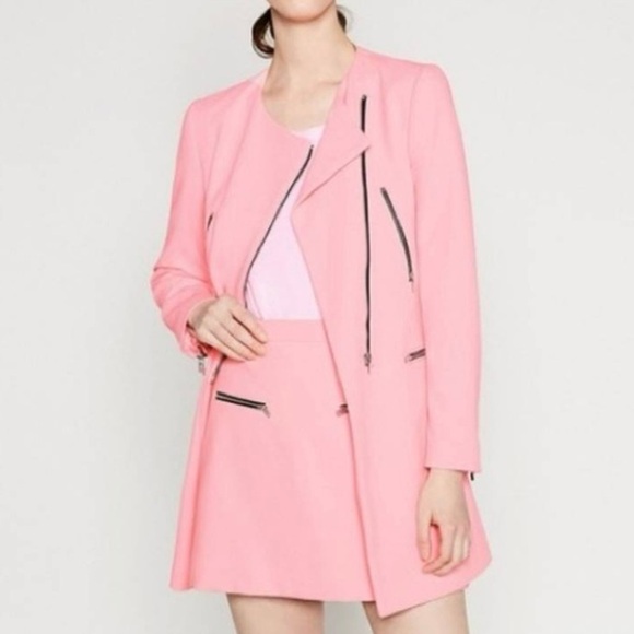 ZARA Pink Round Neck Coat - Picture 1 of 11